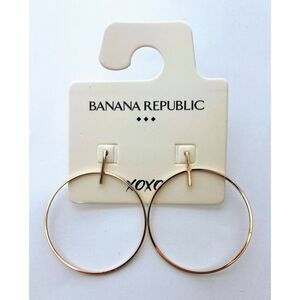 New Banana Republic Gold Front Hoop Earrings